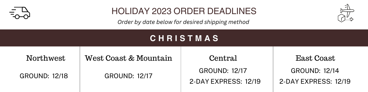 Cristom Holiday 2023 Order Deadlines for Christmas Shipping