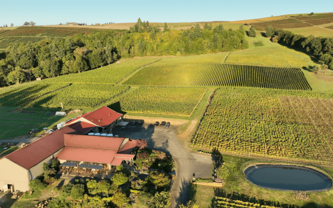 aerial image of Cristom Vineyards Winery & Vineyards