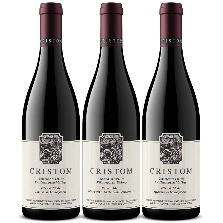 Cristom 2022 single vineyard grower Pinot Noir tasting kit