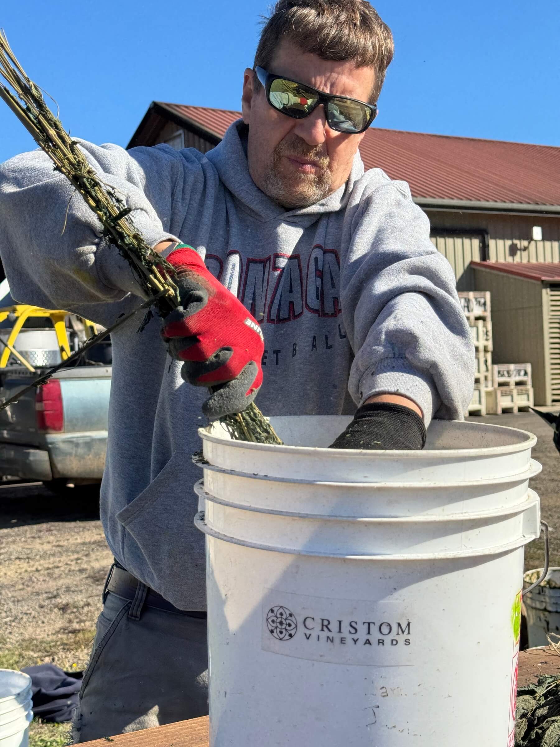 Cristom Vineyards Andy Zorzi works on a Biodynamic Prep