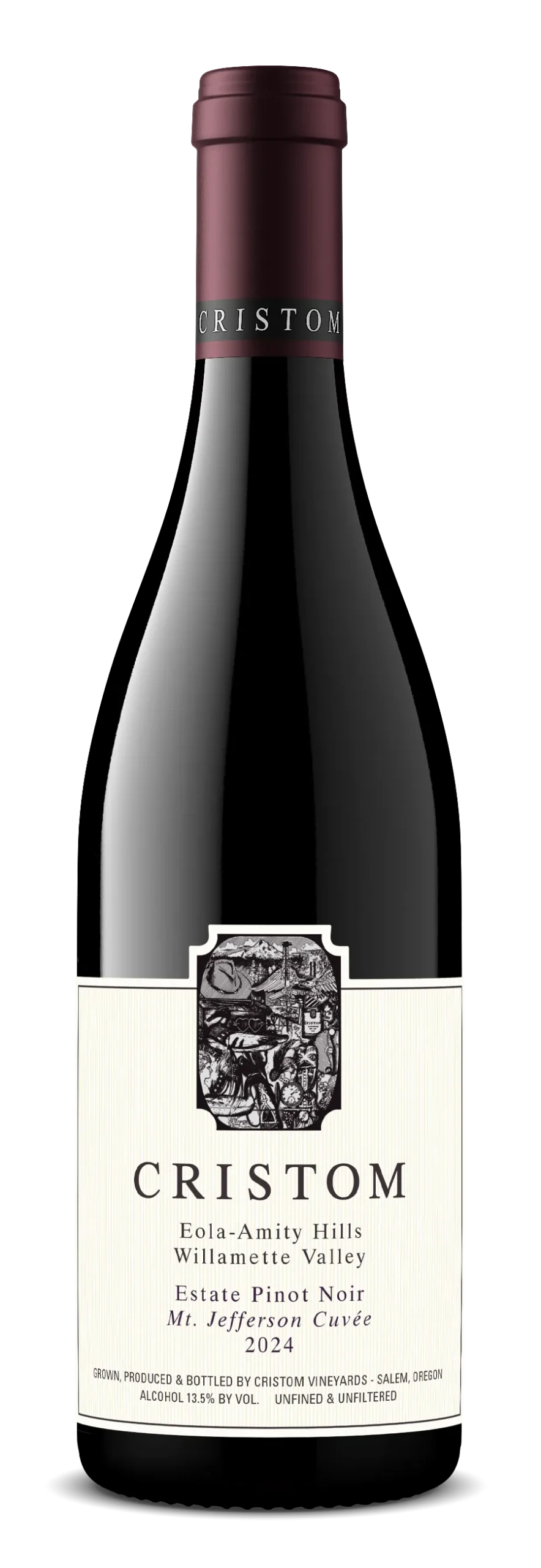 Cristom Pinot Noir Mt Jefferson Cuvee 2024 Bottle Shot_New Front Label